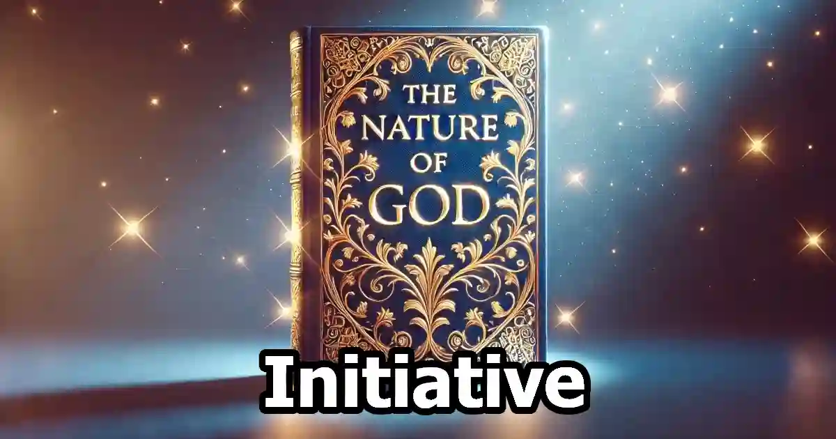 The Nature of GOD book image created by DALL-E AI with added Title